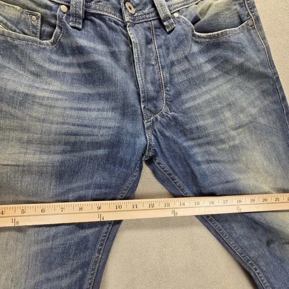 Diesel Jeans Mens 32x30 Blue Larkee Regular Straight Button Fly Distressed 008XR